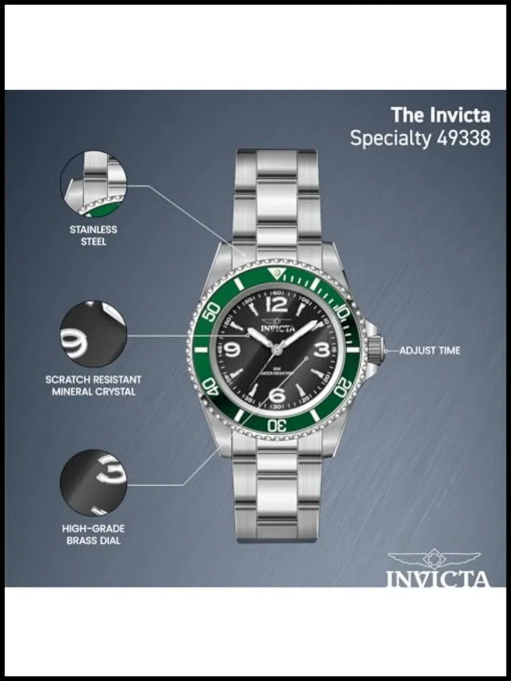 Invicta Specialty 40mm Stainless Steel Black Dial PC21J Quartz Men's Watch